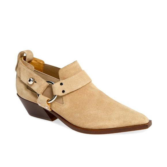$495 Rag & Bone Westin Harness Leather Booties In Light Sand Sz 36.5 6.5 Western - Picture 1 of 16